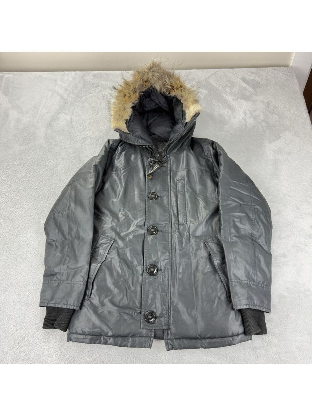 Vintage Canada Goose Women's Sz S Down Black Parka Jacket 3425JL Made In Canada